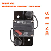 250A AMP Circuit Breaker Wild Surface IP67 Waterproof 12V 48V Manual Reset
